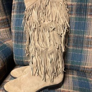 Tall leather tan boots, Sam Edelmon